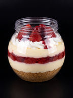 Strawberry cheesecake in 210ml clear PET dessert jar – Can Café NZ
