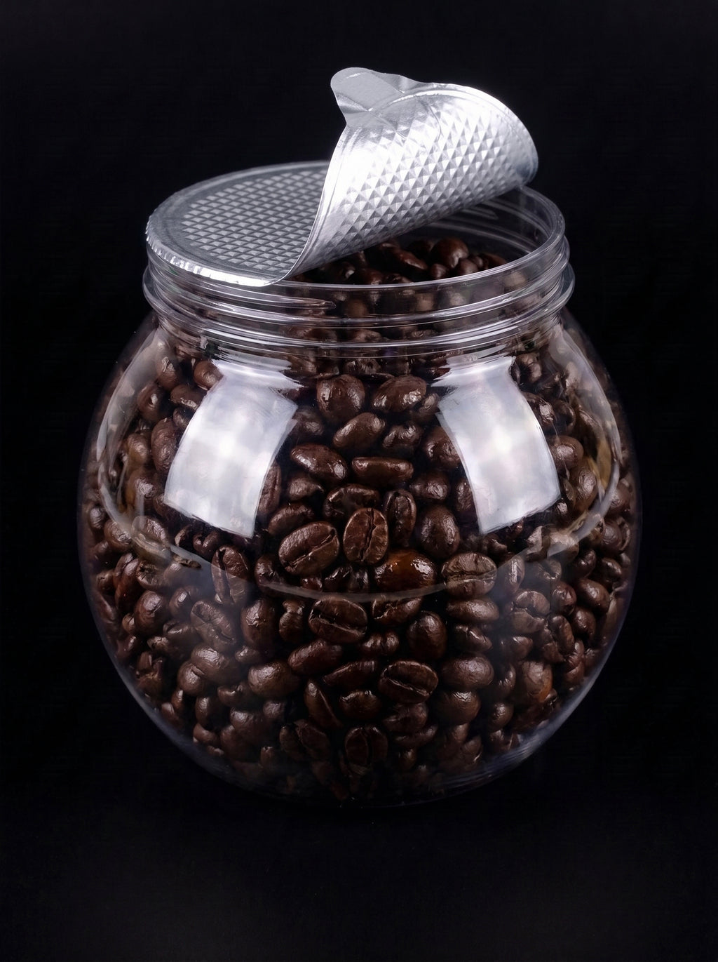 210ml clear PET jar with peel-off lid for coffee beans – Can Café NZ