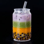 Bubble tea served in a clear sealed PET can