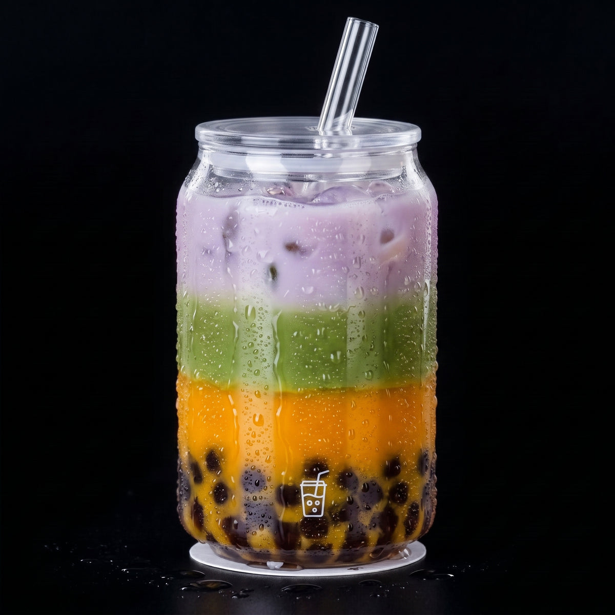 Bubble tea served in a clear sealed PET can
