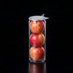 Fresh fruit packaged in a clear sealed PET can