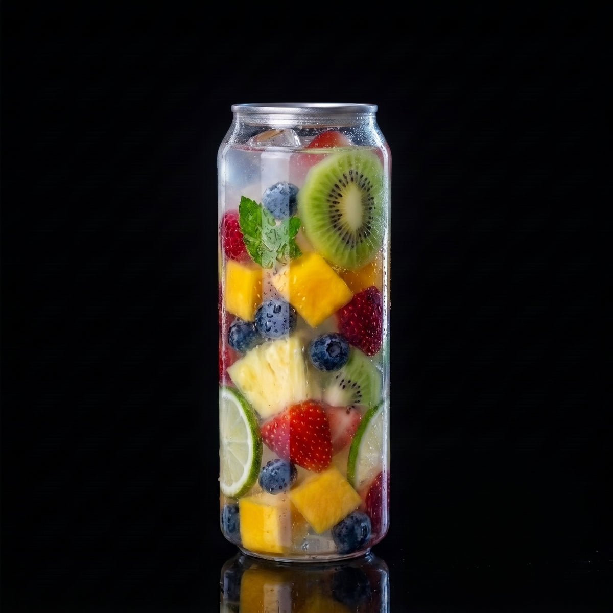 500ml clear PET can with fruit infused coconut water – Can Café NZ